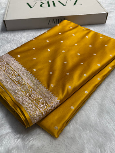 Banarasi Mustard Shade Booti Mashru Silk Saree MCS26