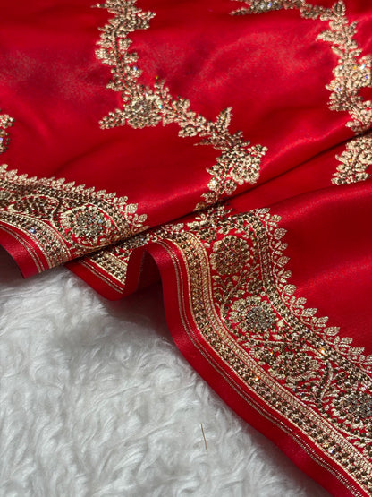 Bridal Red Cross with Bananasi Swarovski Stone Work BSS35
