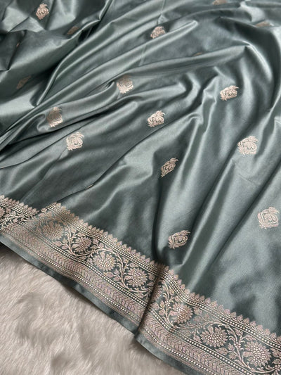 Turquoise Boota Mashru Silk Saree MCS25