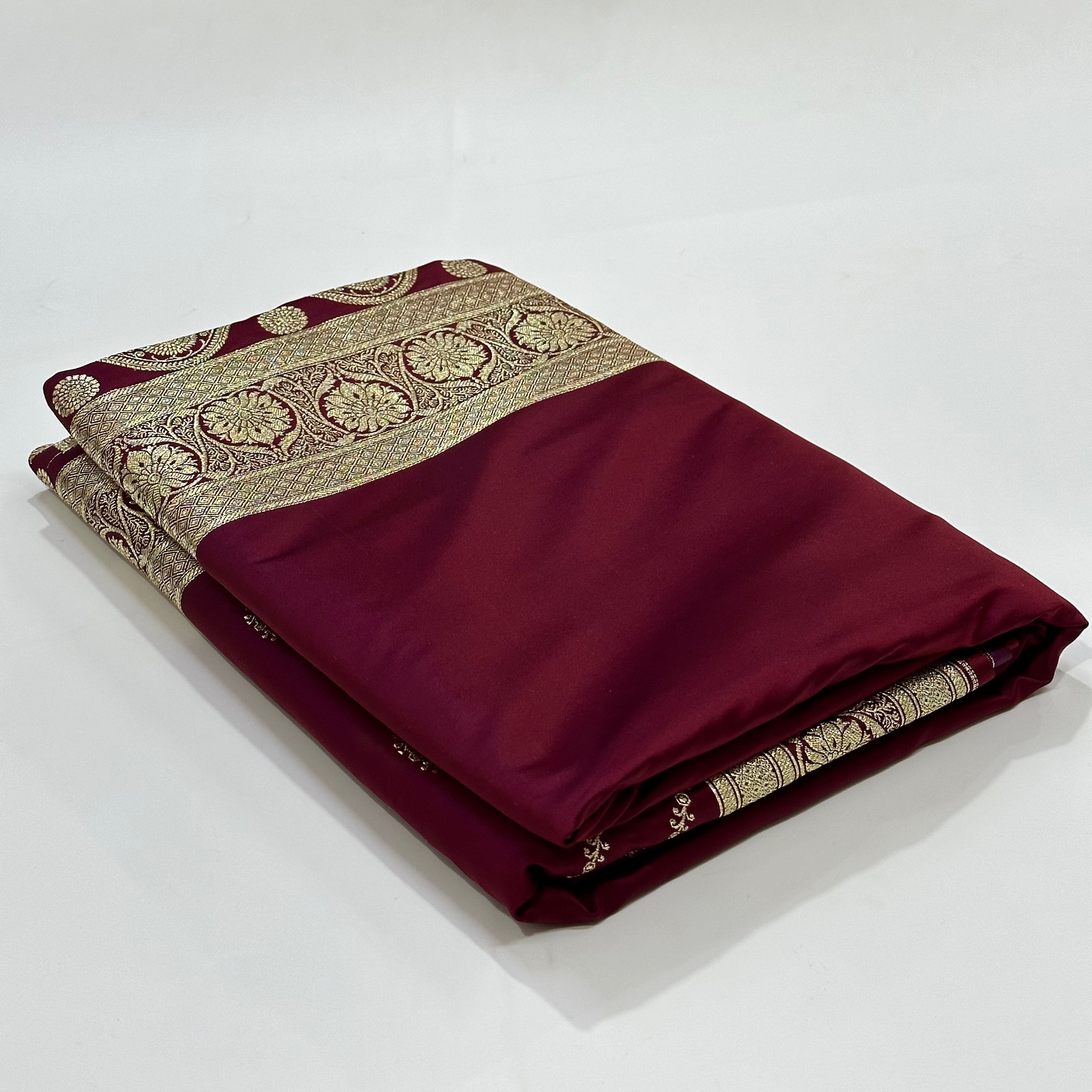 Katan Silk Saree In Magnetic Red Shades