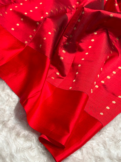 Contrast Banarasi Pure Organza Purple With Red Floral Banarasi Silk Saree PO-10