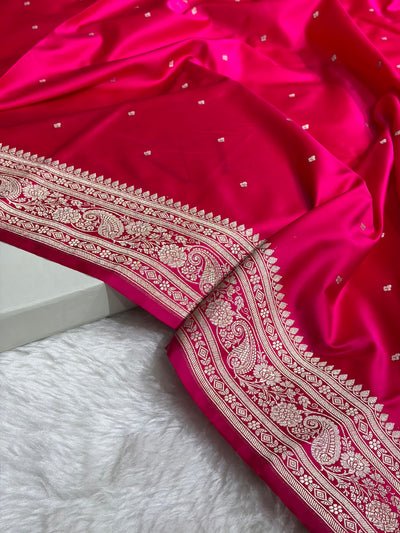 Banarasi Cross Rani Shades Mashru Silk Saree for Festive Seasons MCS64