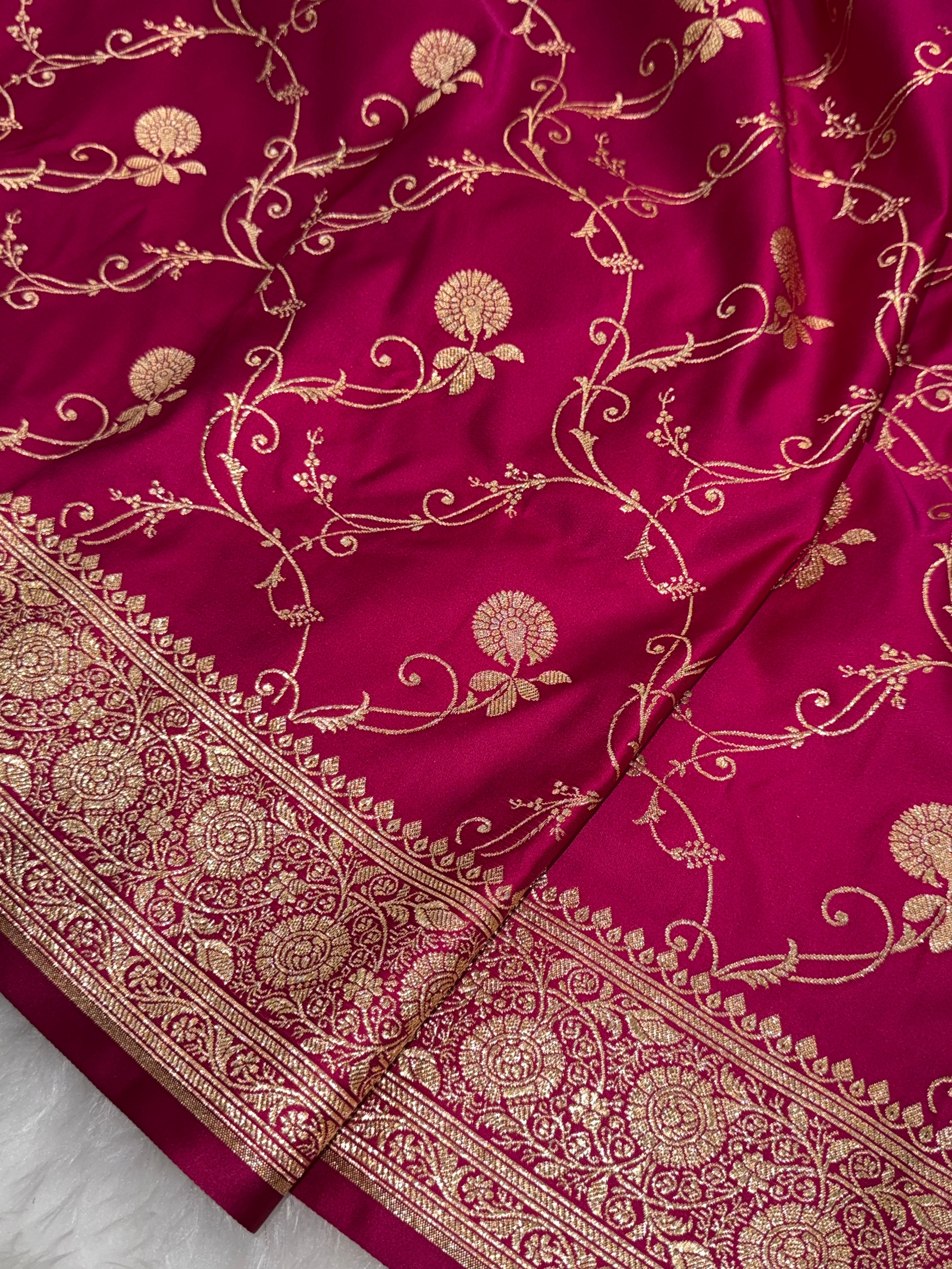 Premium Rani Banarasi Jaal Katan Silk Saree