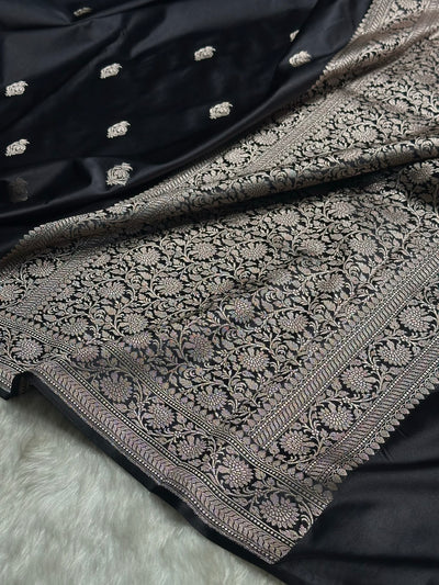 Black Boota Mashru Silk Saree MCS25