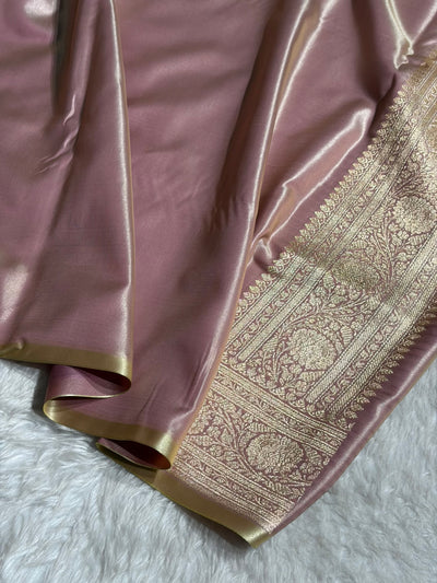 Grape Shades Brocket Satin Silk Saree Banarasi Saree Shades SS30