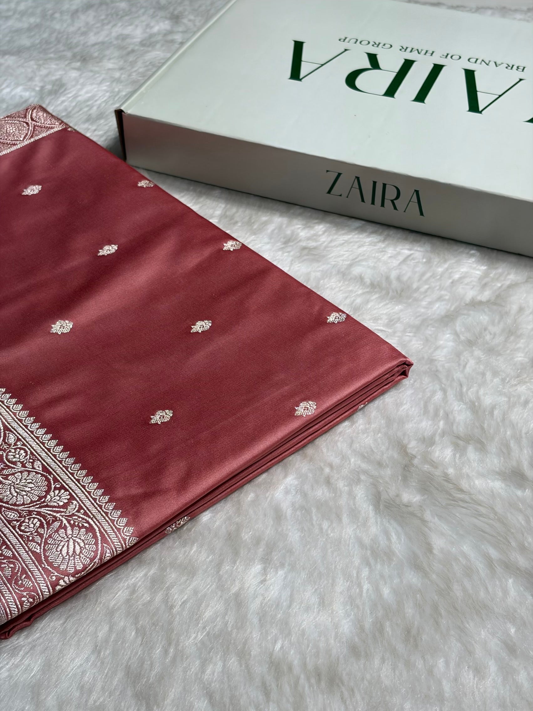 Peach Shades Booti Mashru Silk Saree MS68