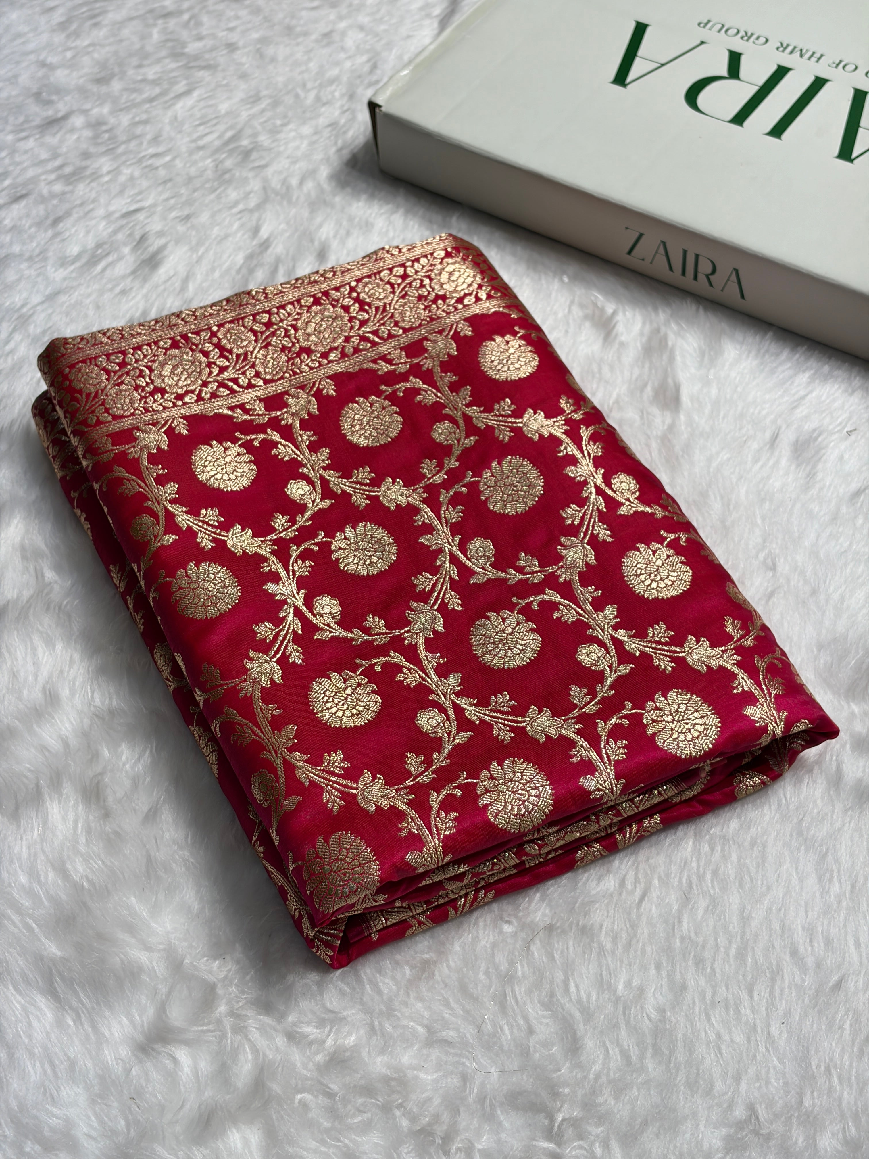 Light Weight Cross Rani shades Satin Silk Saree SS15