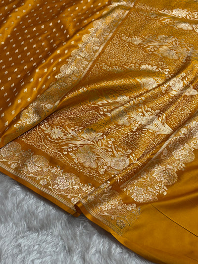 Mustard Shade With Booti Pattern Mashru Silk Saree