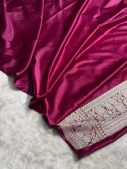 Banarasi Wine Shades Booti Mashru Silk Saree MS73