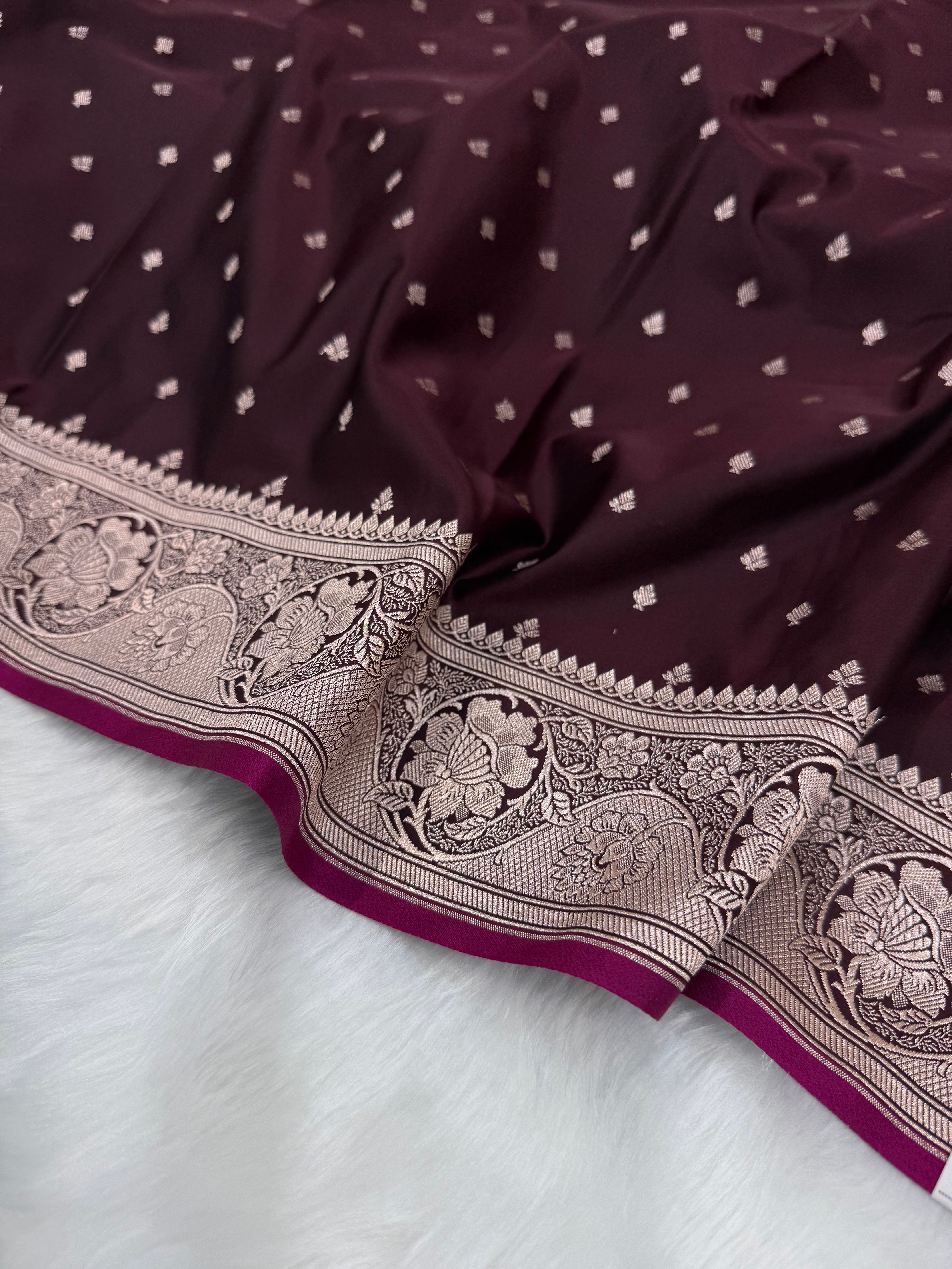 Chocolate shades Mashru Silk Saree for Festive Seasons