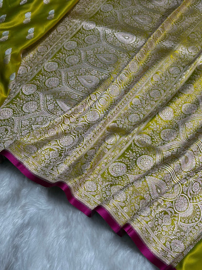 Liril Green Shades Floral Booti Mashru Silk Saree MSM-69