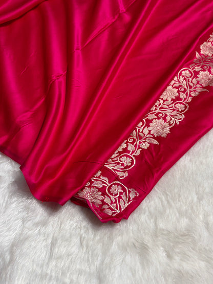 Cross Rani Boota With Floral Border Mashru Silk Saree MSM-90