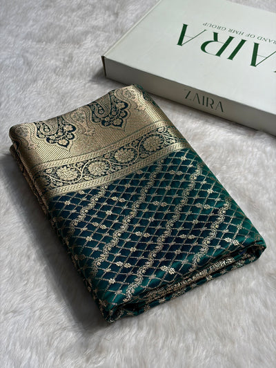 Peacock Banarasi Brocade Soft Katan Silk Saree SK44