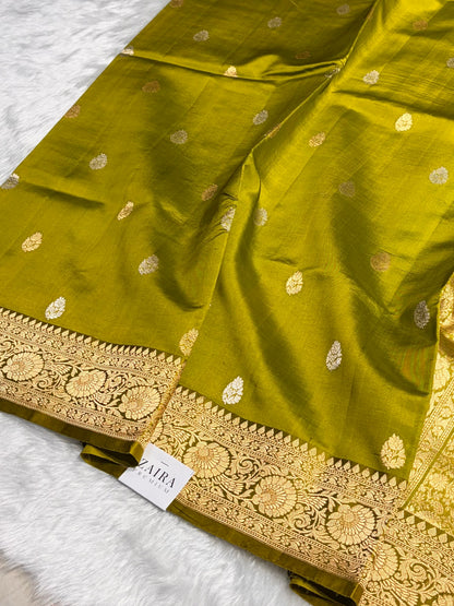 Liril Mehendi Boota Handwoven Raw Mango Silk RM-32