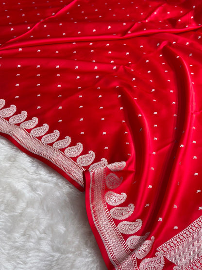 Red Mashru Silk Saree for Festive Seasons MSM-02