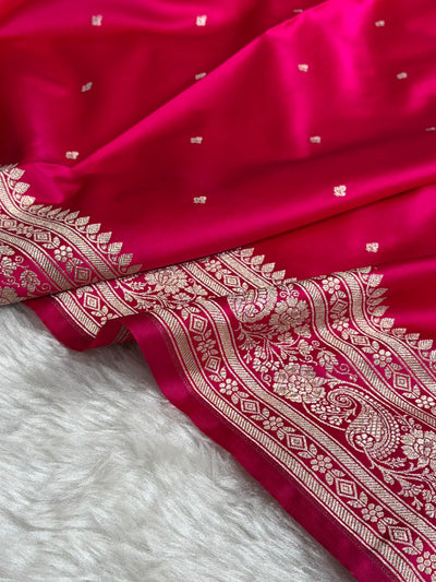 Banarasi Cross Rani Shades Mashru Silk Saree for Festive Seasons MCS64