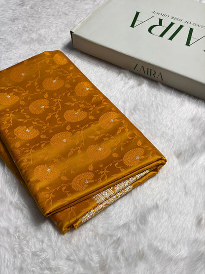 Mustard Shades Tanchoi Motif Mashru Silk Saree MST-11