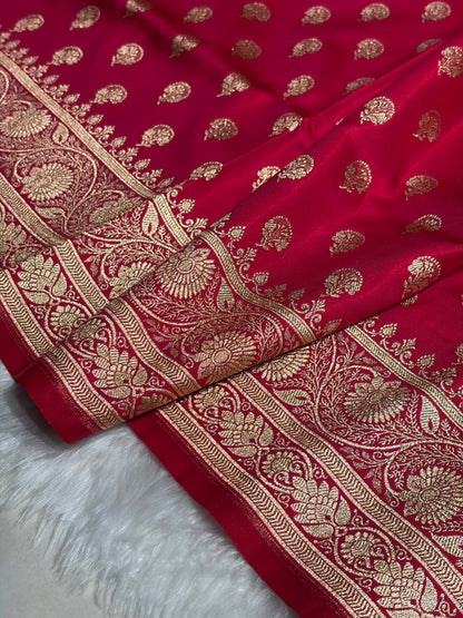 Satin Silk Booti in Cross Rani Shades