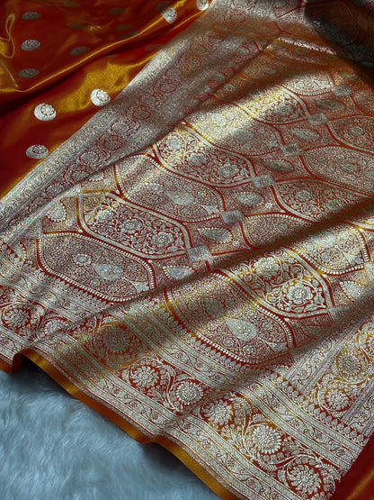Orange Chand Tara Satin Silk Saree SS04