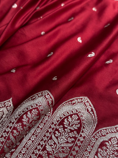 Skirt Border Maroon Mashru Silk Saree MCS13