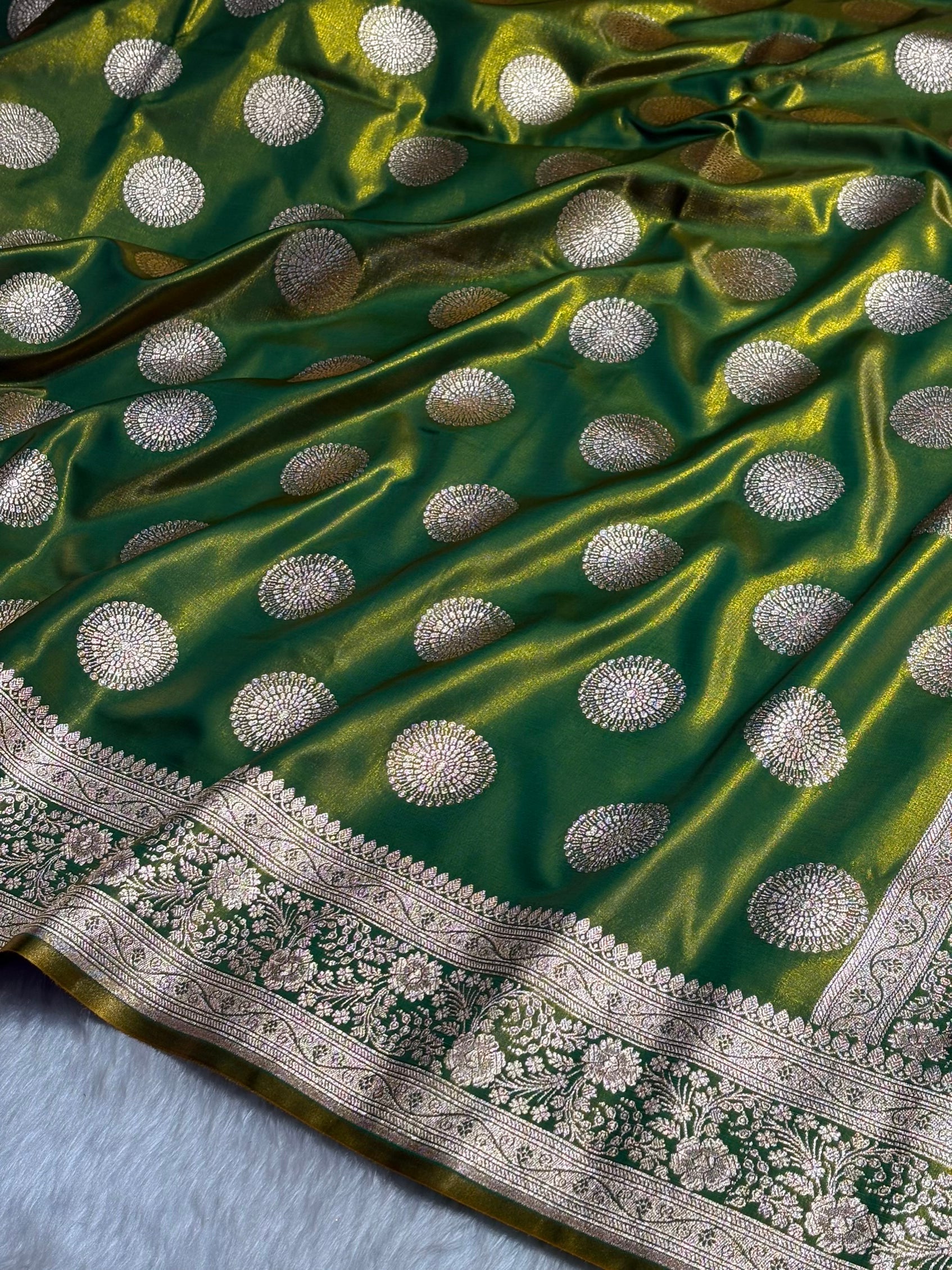 Liril Mehendi Shades Banarasi Satin Silk Saree SS33