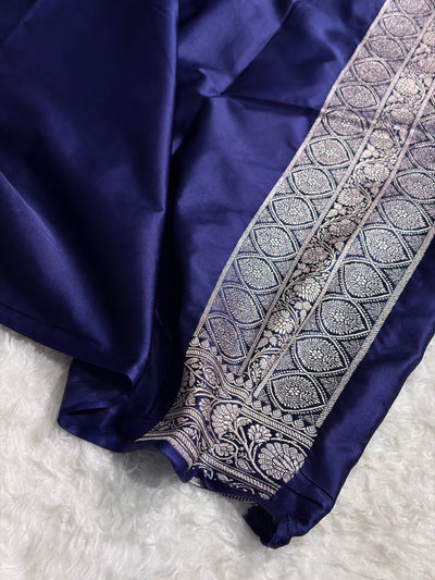 Royal Blue Shade With Booti Pattern Mashru Silk Saree