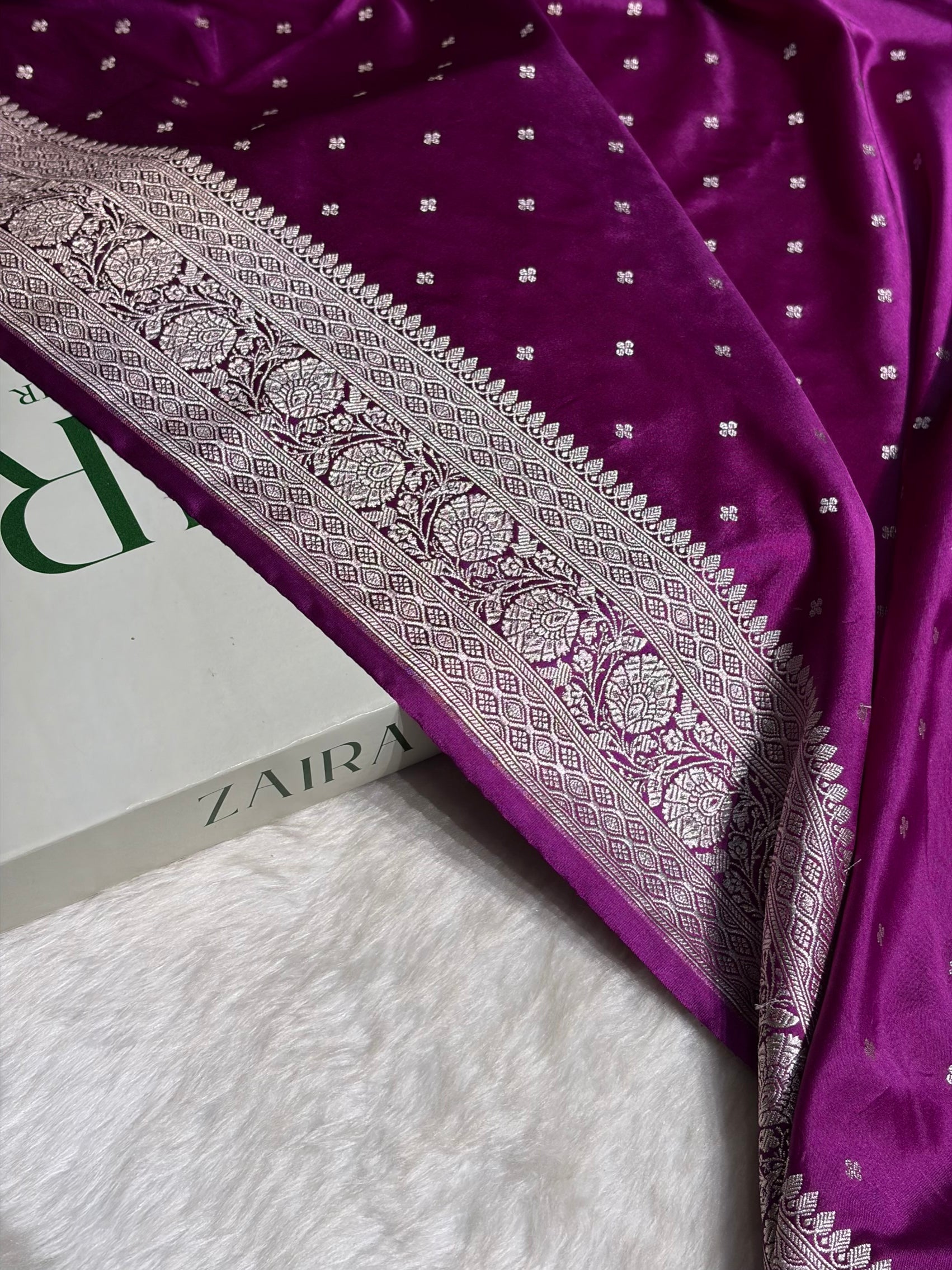 Wine Shade Booti Mashru Silk Saree MS41