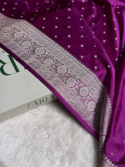 Wine Shade Booti Mashru Silk Saree MS38