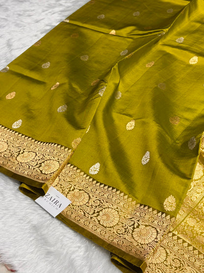 Liril Mehendi Boota Handwoven Raw Mango Silk RM-32