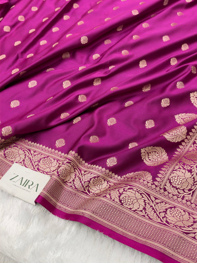 Wine Shade With Booti Pattern Mashru Silk Saree