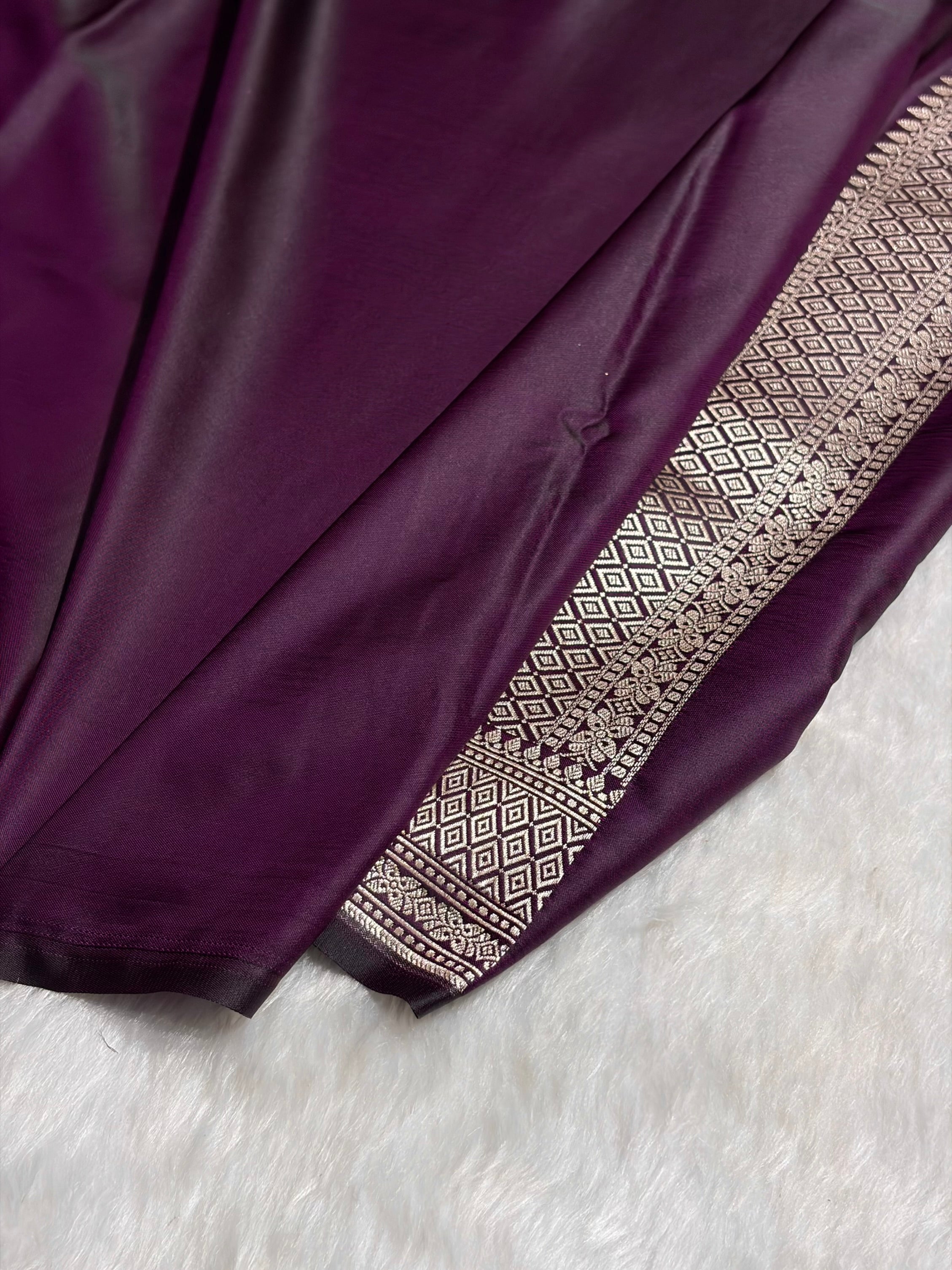 Magenta Shades Tanchoi Motif Mashru Silk Saree MST-12