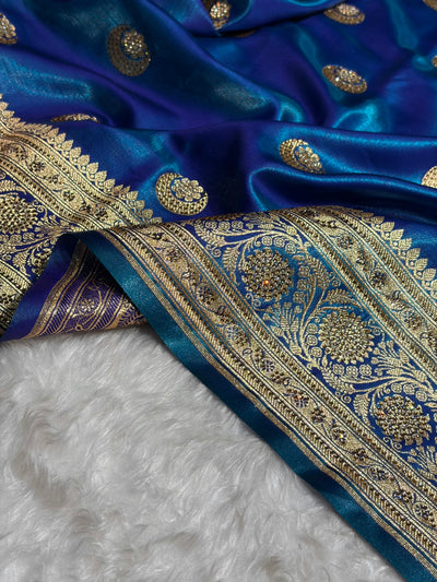 Chand Tara Peacock Boota With Traditional Banarasi Swarovski Work BSS04 (R)