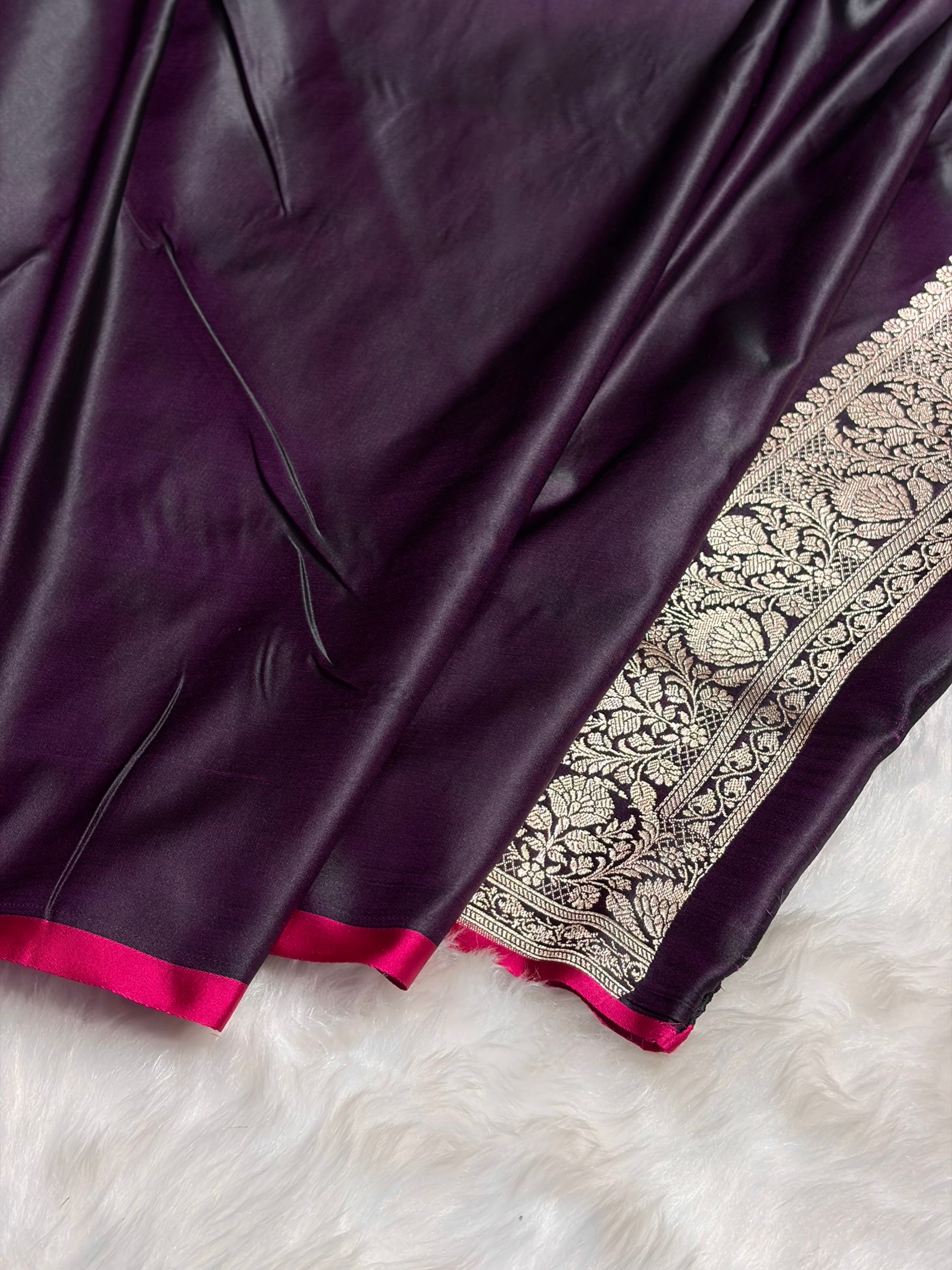 Wine Shades Floral Booti Mashru Silk Saree MSM-69