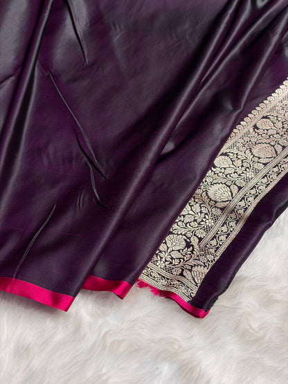 Wine Shades Floral Booti Mashru Silk Saree MSM-69