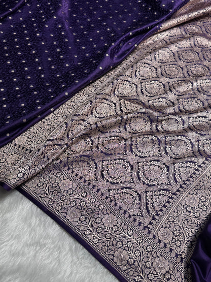 Purple Shades Booti Tanchoi Mashru Silk Saree