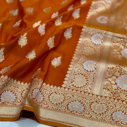 Orange sona Rupa Blended Katan Silk