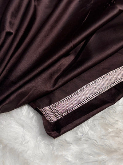 Dark Chocolate Shades Scallop Mashru Silk Saree MCS20