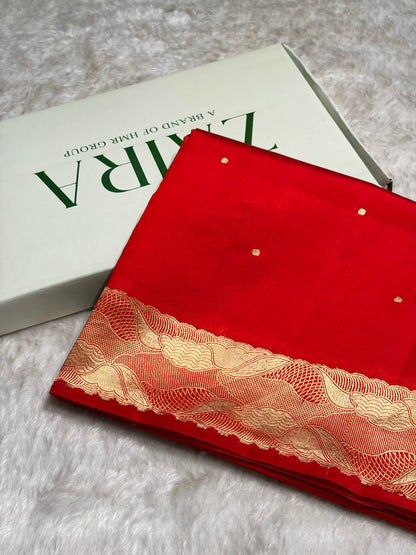 Red Shades Handwoven Pure Raw Mango Silk RM-62