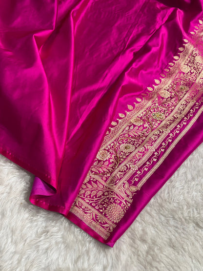 Rani Cross & Booti Banarasi Ari & Zardozi Work Katan Silk Saree BSK24