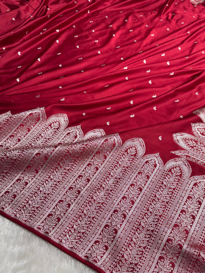 Skirt Border Maroon Mashru Silk Saree MS13