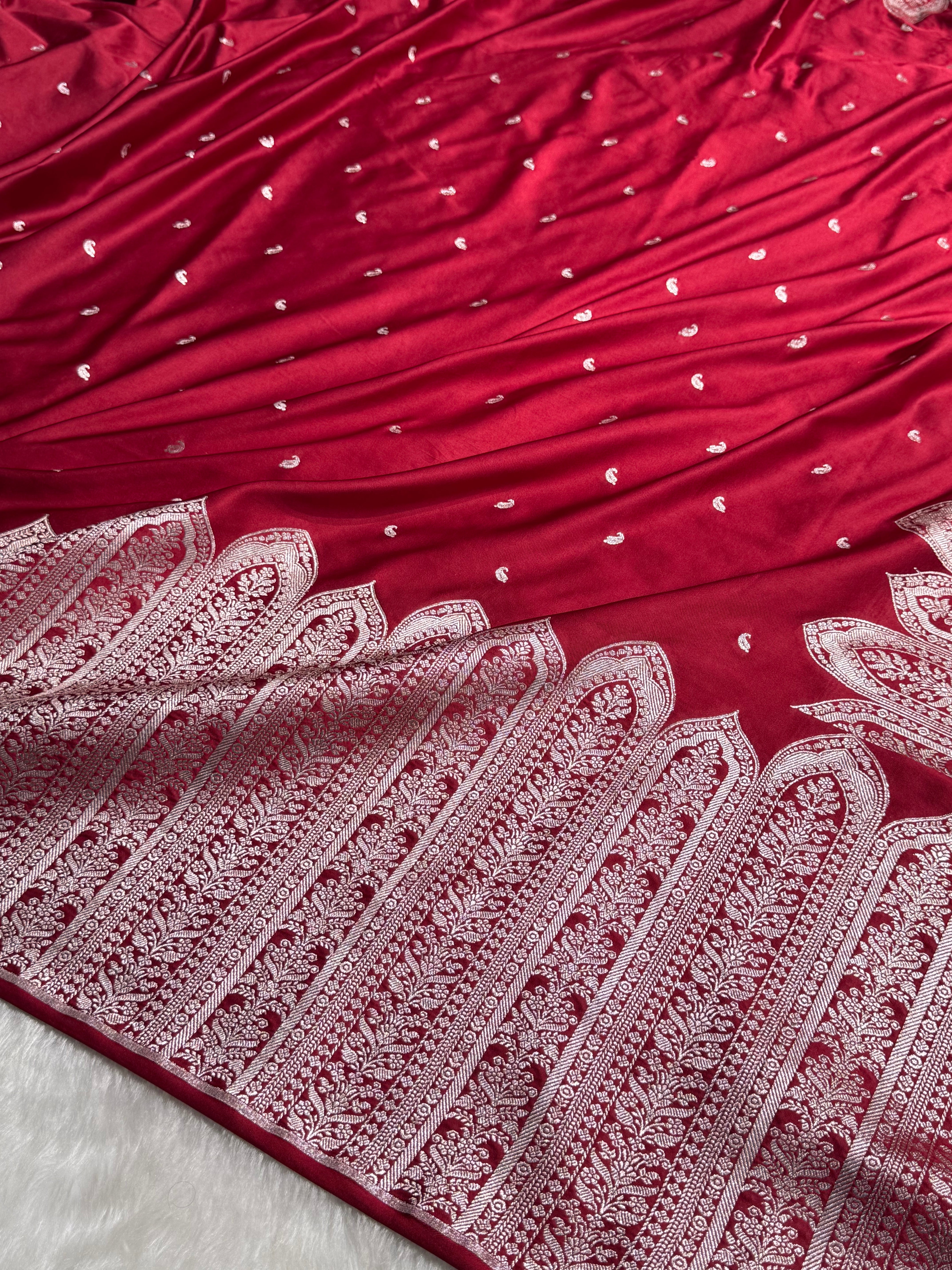 Skirt Border Maroon Mashru Silk Saree MS13