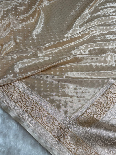 Tusser Shades With Contrast Border Crepe Silky Katan Banarasi Saree CSK-04