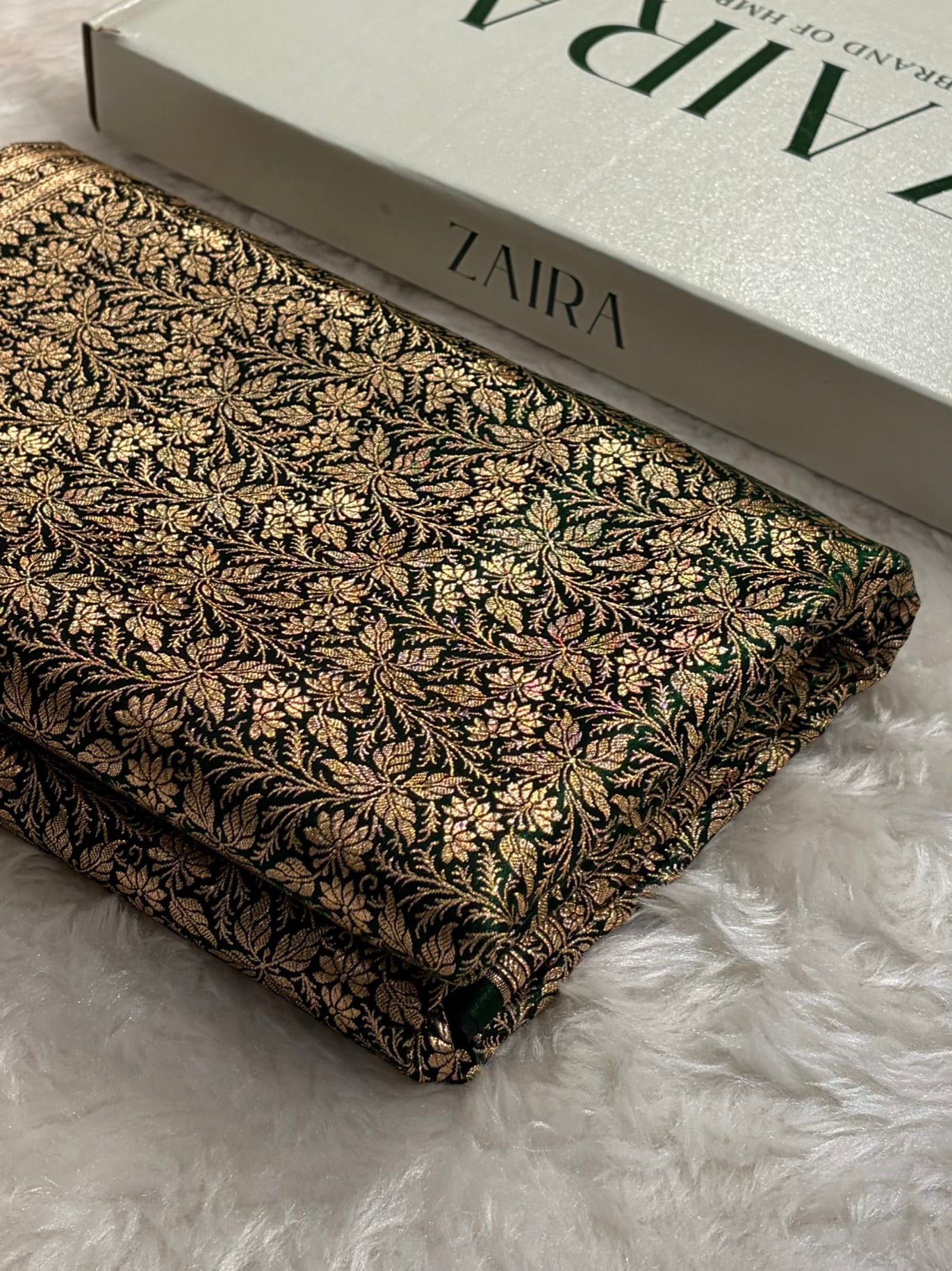 Bottle Green Shades Brocade Satin Silk Saree Banarasi Saree Shades SS30