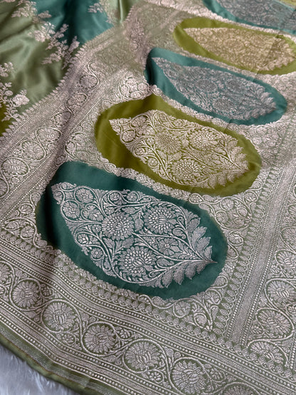 Pista Tone Rangkart Mashru Silk Saree