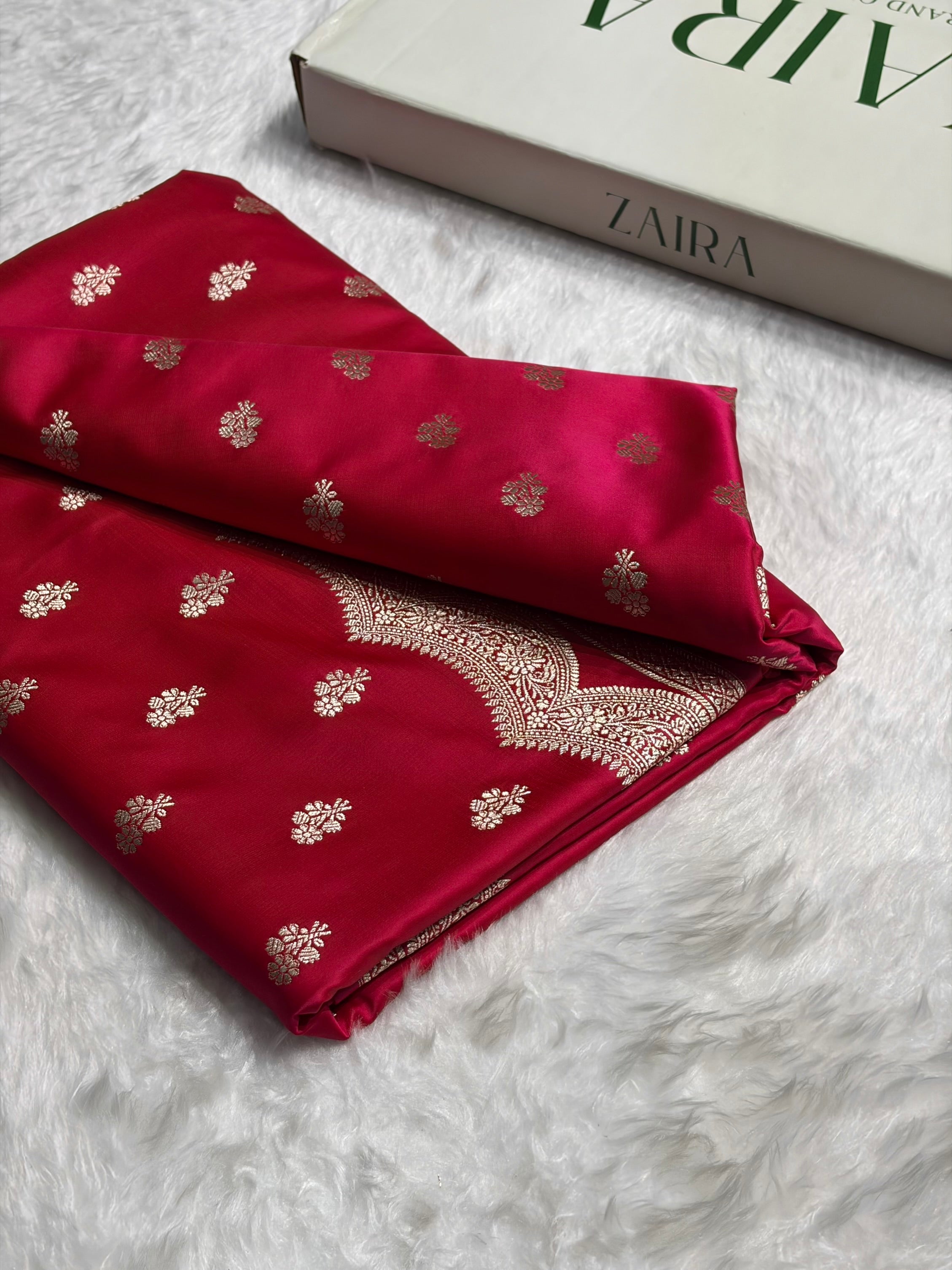 Pink Scallop Booti Mashru Silk Banarasi Saree MSM-35