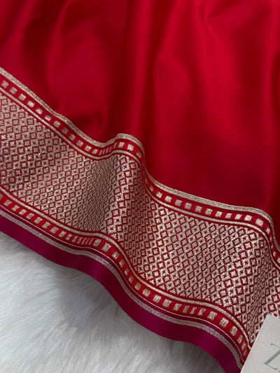 Plain Mashru with Pretty Red Shades MSM 51