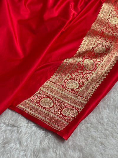 Bridal Red Jaal Pattern  Banarasi Katan Silk Saree SK14