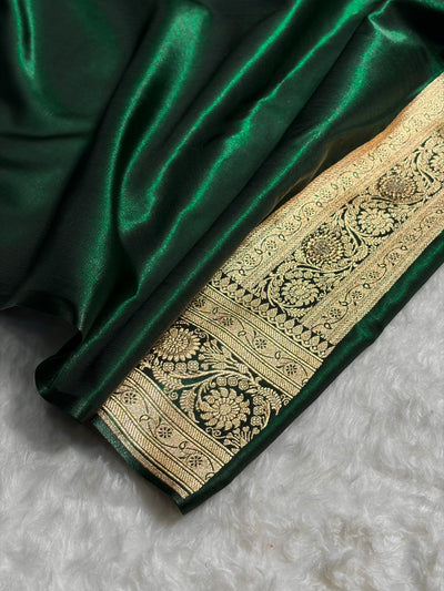 Banarasi Bridal Bottle Green  Jaal with Swarovski Stone BSS13 (E)