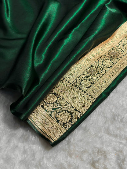 Banarasi Bridal Bottle Green  Jaal with Swarovski Stone BSS13 (E)