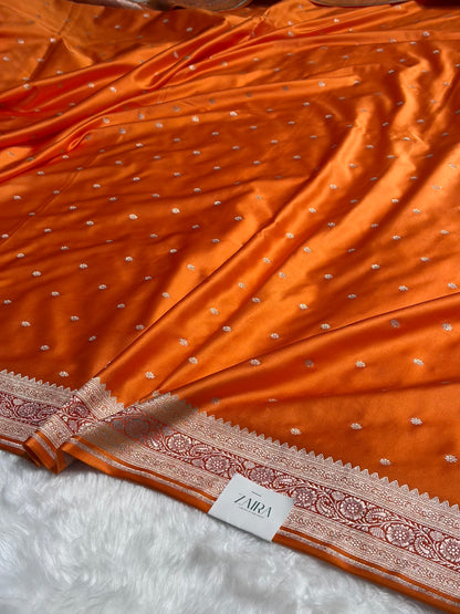Orange Shades Booti Mashru Silk Saree MS26